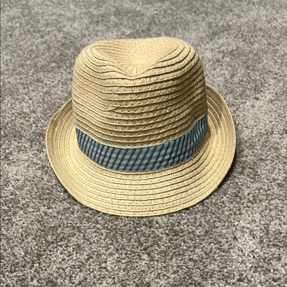 Tommy Bahama Blue and Tan Straw Fedora Hat